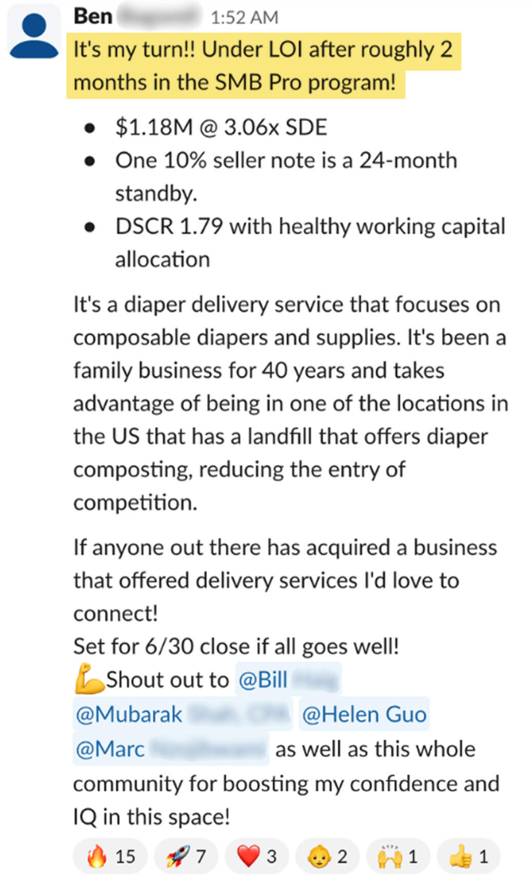 Ben testimonial Ben testimonial