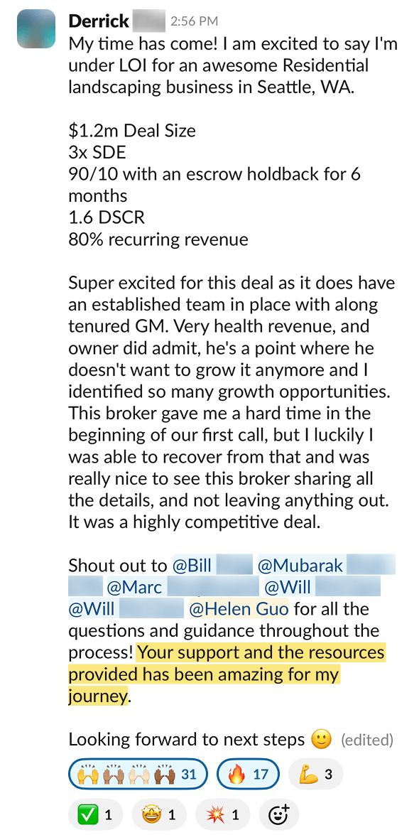 Derrick testimonial Derrick testimonial