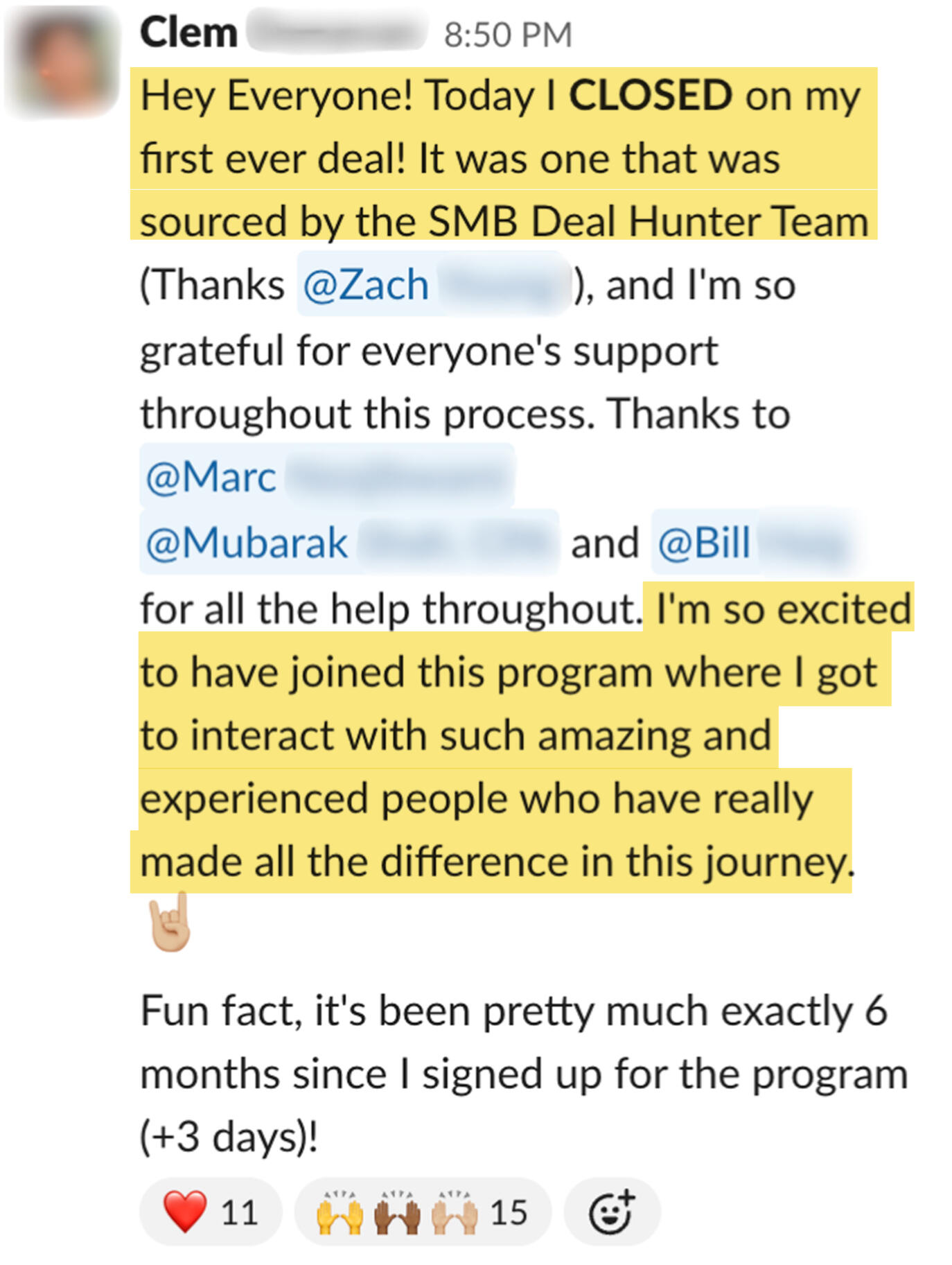 Clem testimonial Clem testimonial